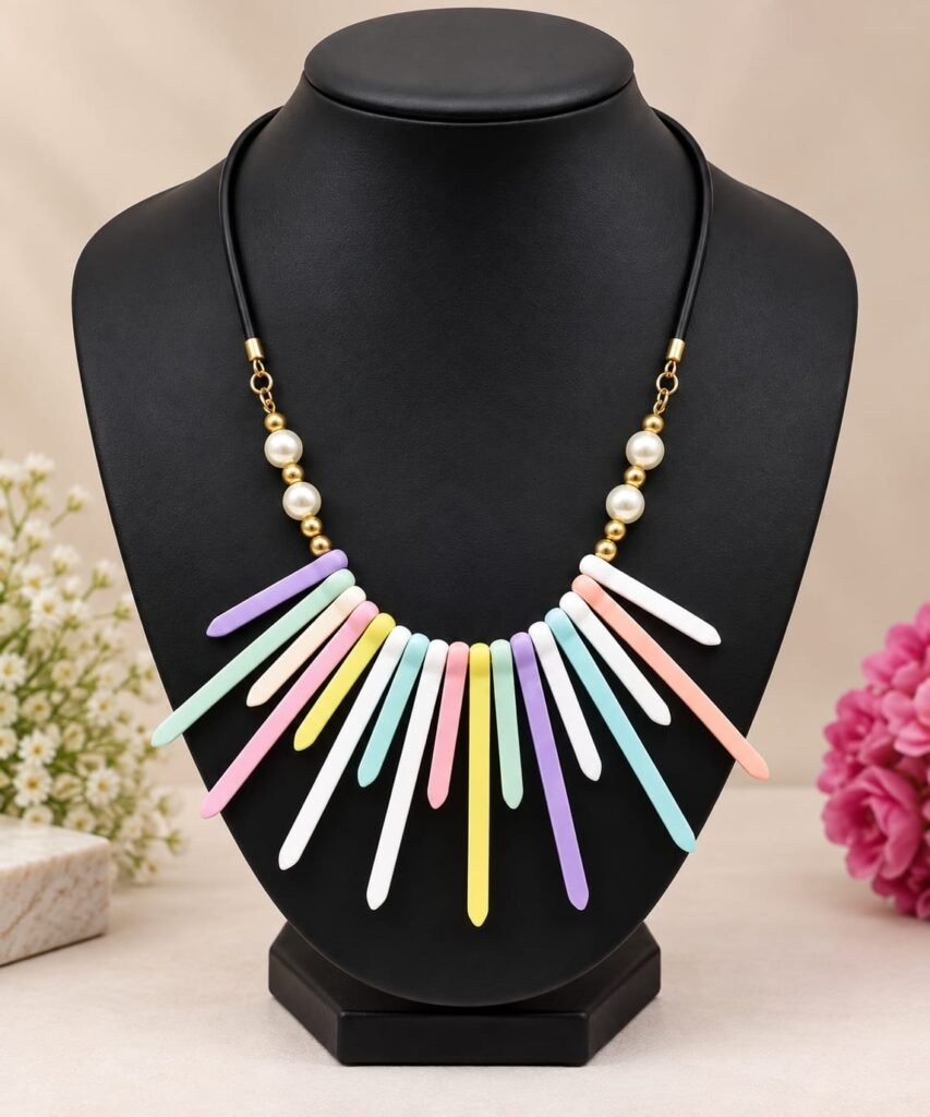 Pastel Rainbow Statement Necklace