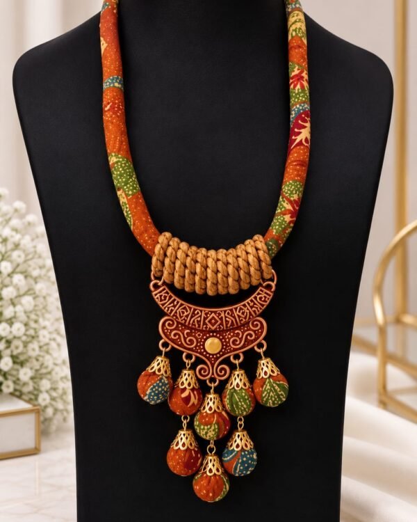 Rustic Multicolor Statement Pendant Necklace