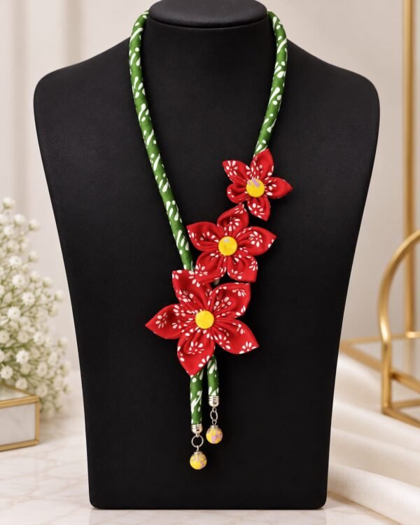 Red Floral Statement Necklace