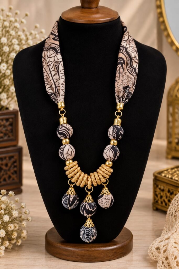 Black & White Statement Beaded Necklace