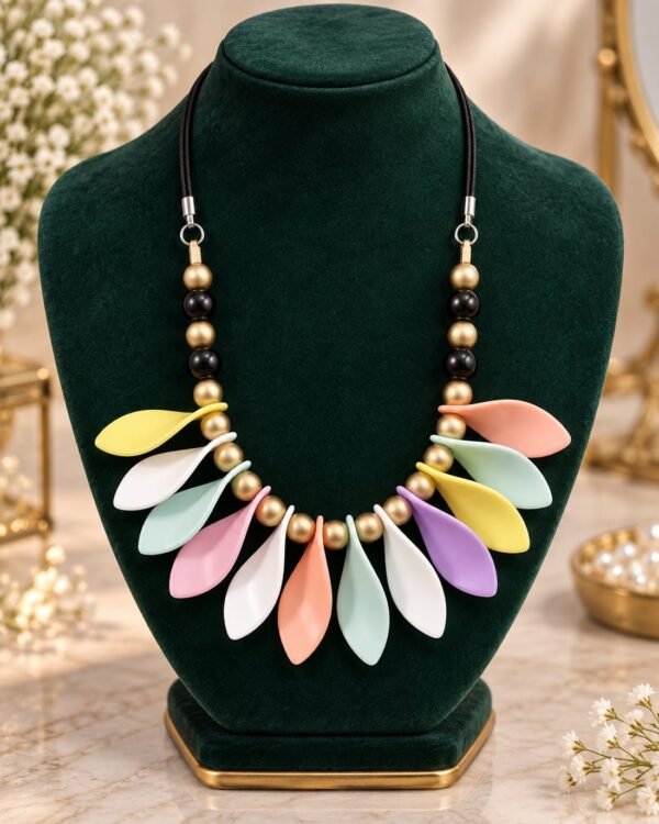 Multicolor Pastel Beaded Statement Necklace