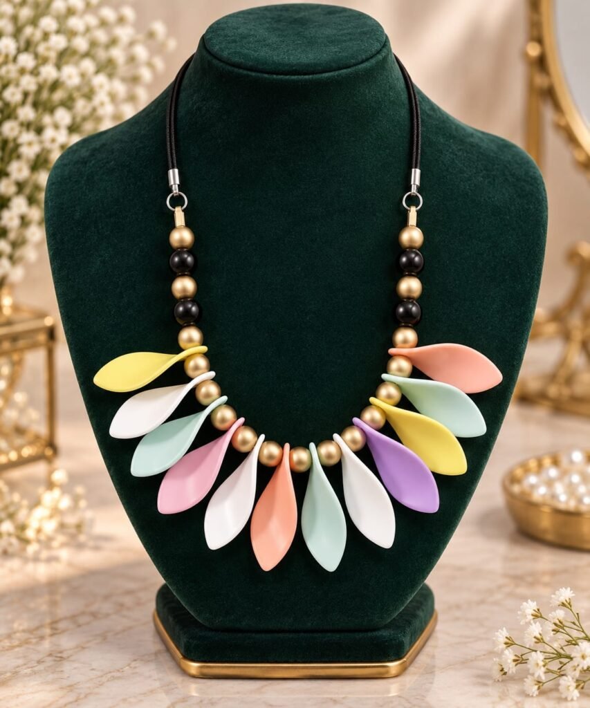 Multicolor Pastel Beaded Statement Necklace