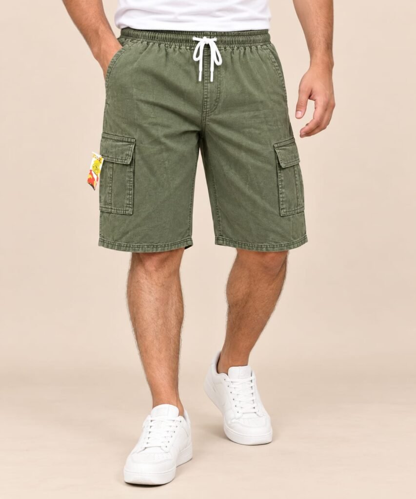 Men’s Cotton Cargo Shorts – Multi-Pocket Casual Shorts