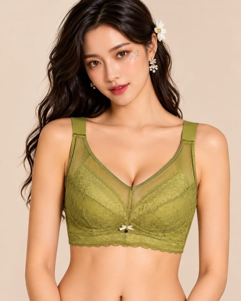 Women’s Lace Comfort Bra – Green