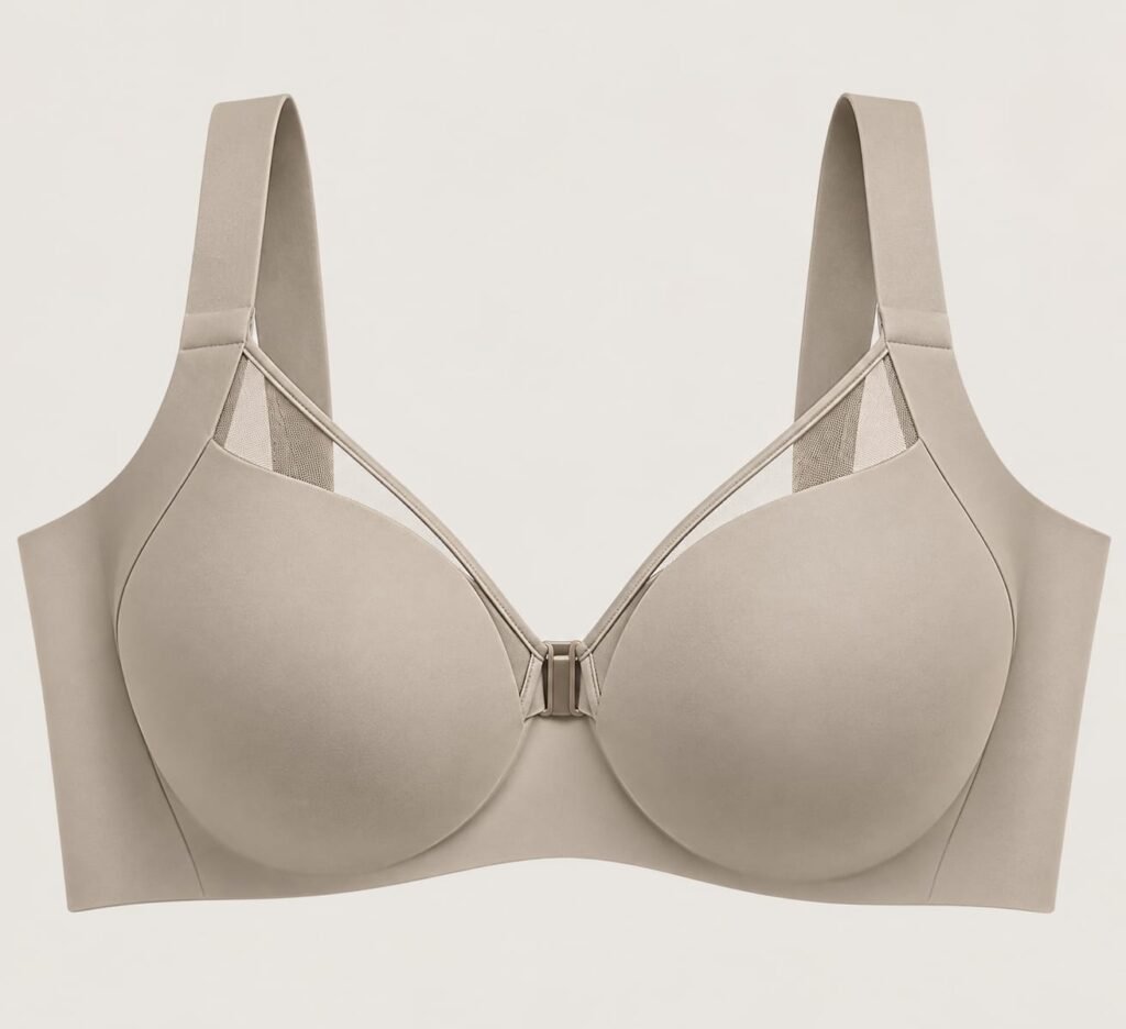 Women’s Beige Front Closure Smooth Support Bra