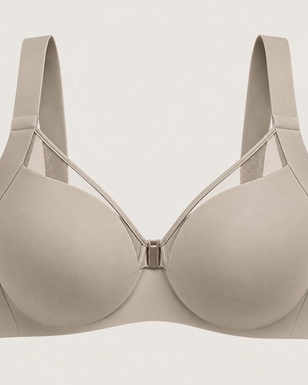 Women’s Beige Front Closure Smooth Support Bra