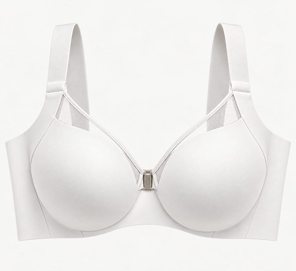 Women’s White Front Closure Smooth Underwire Bra