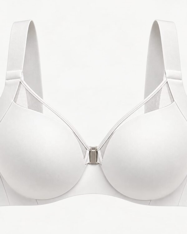 Women’s White Front Closure Smooth Underwire Bra
