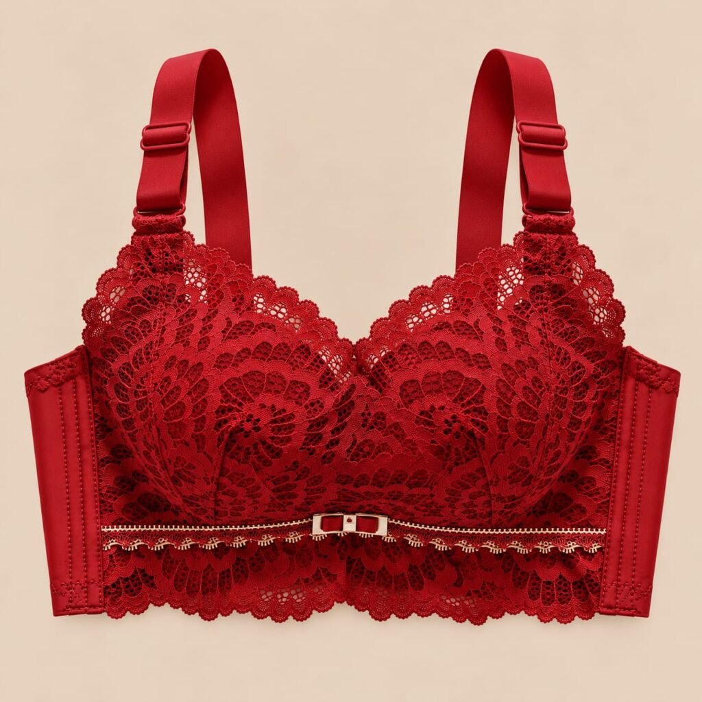 Women’s Red Floral Lace Underwire Bra