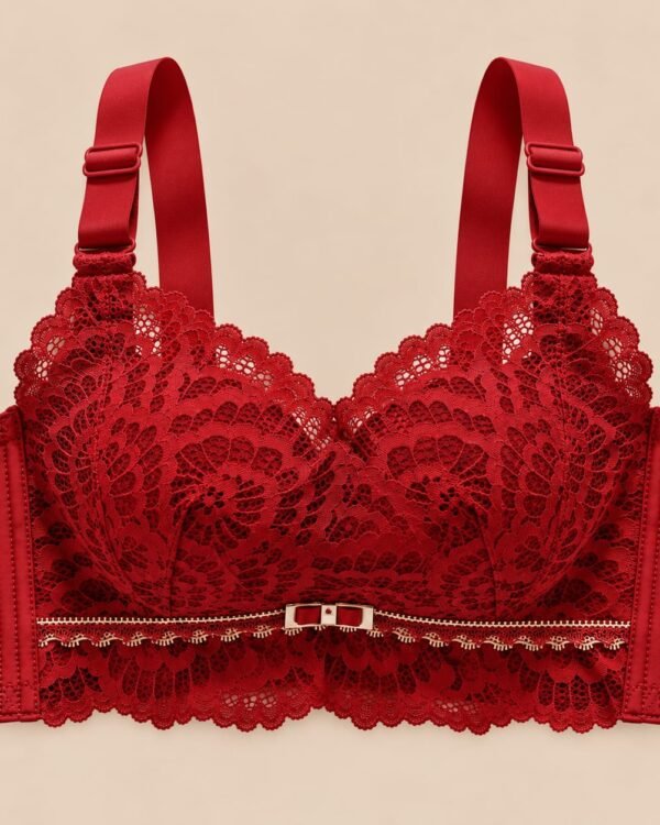 Women’s Red Floral Lace Underwire Bra
