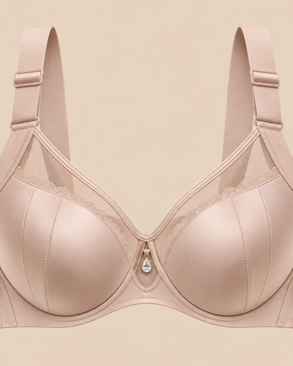 Women’s Mauve Lace Trim Underwire Bra