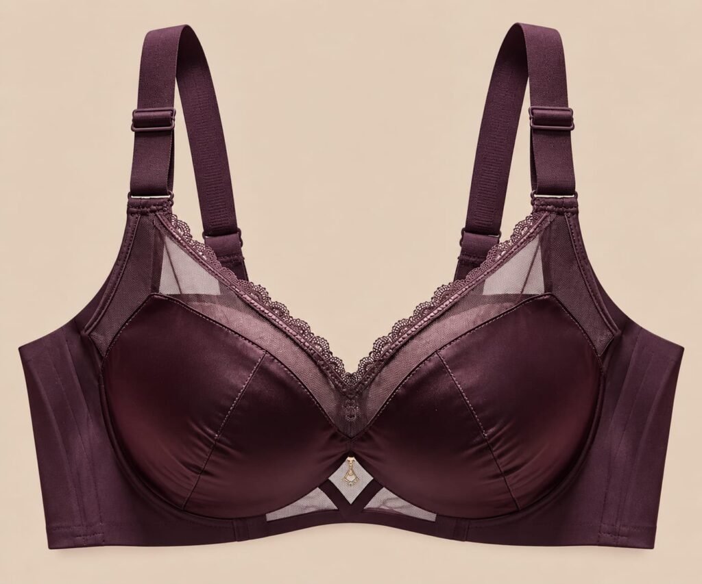 Women’s Burgundy Lace Detail Underwire Bra
