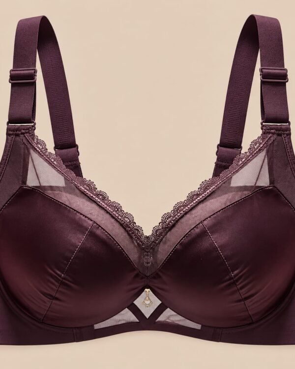 Women’s Burgundy Lace Detail Underwire Bra