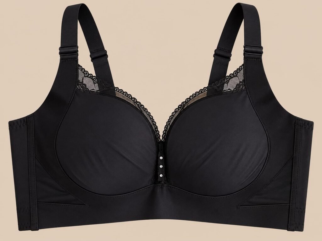 Black Lace Trim Full Coverage Bra