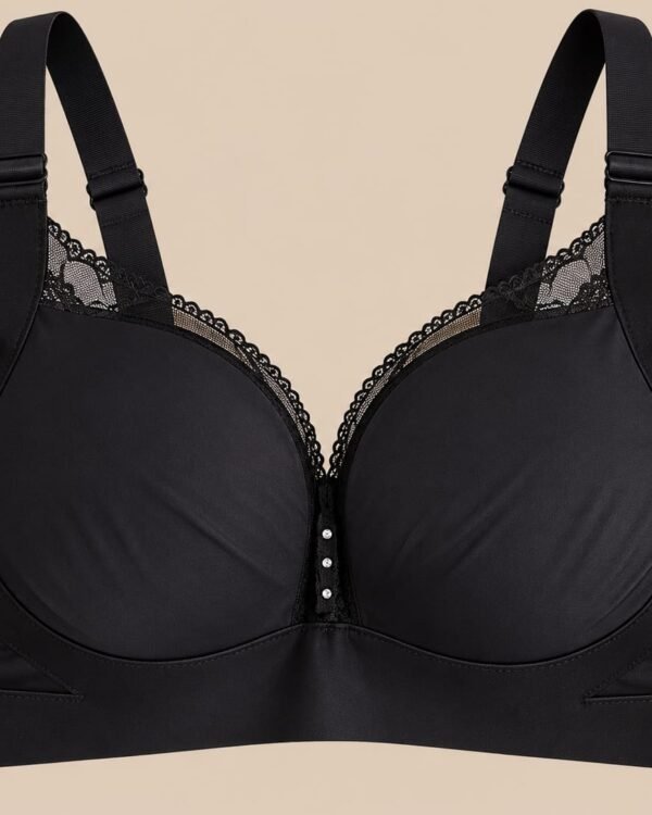 Black Lace Trim Full Coverage Bra