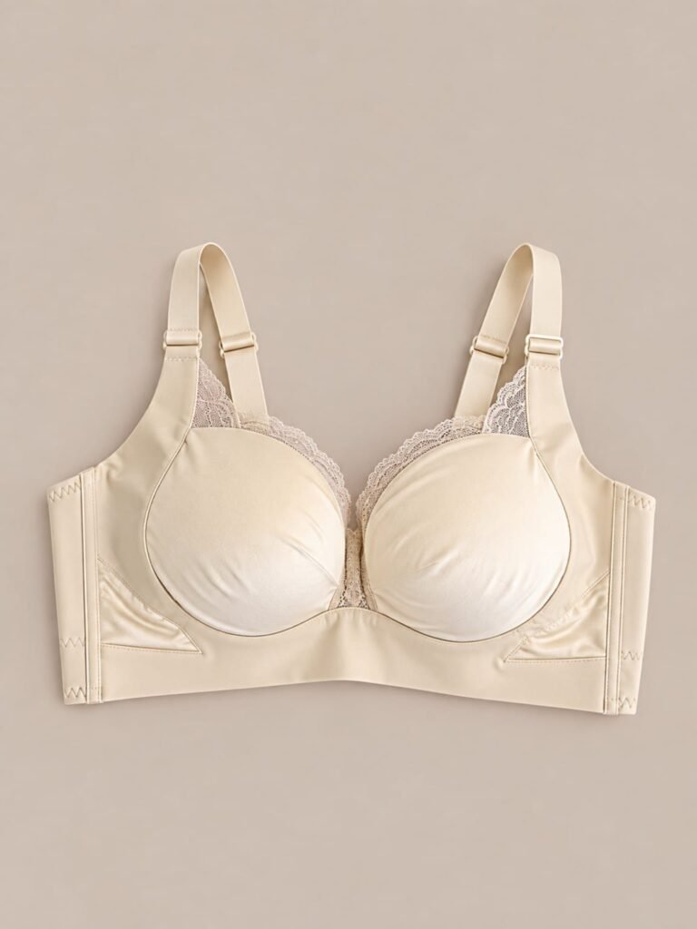 Cream Lace Trim Full Coverage Bra