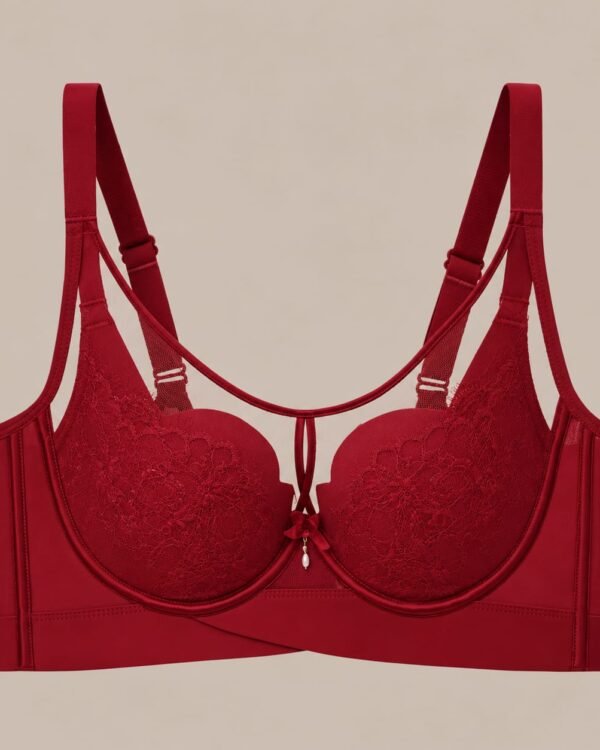 Women’s Red Floral Lace Bra