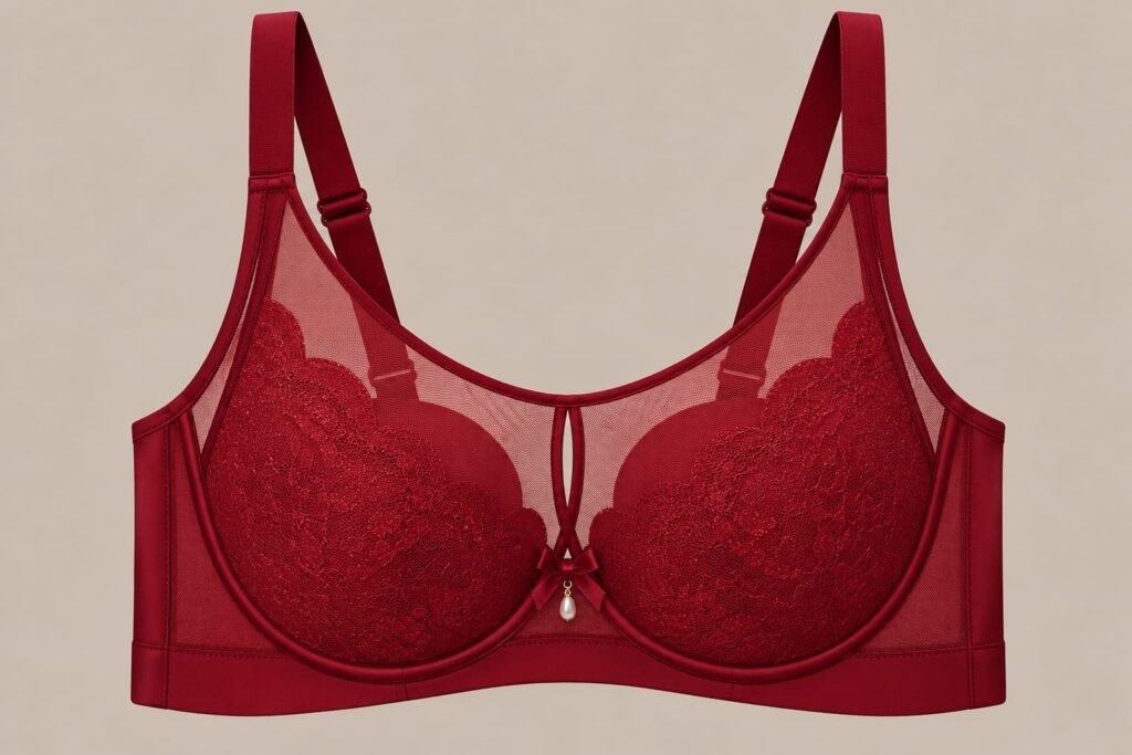 Women’s Burgundy Lace Bra